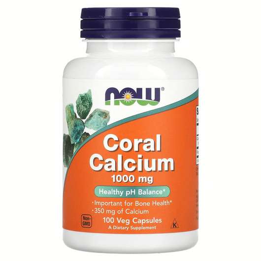 Основное фото товара Now, Коралловый Кальций 1000 мг, Coral Calcium 1000 mg, 100 ка...