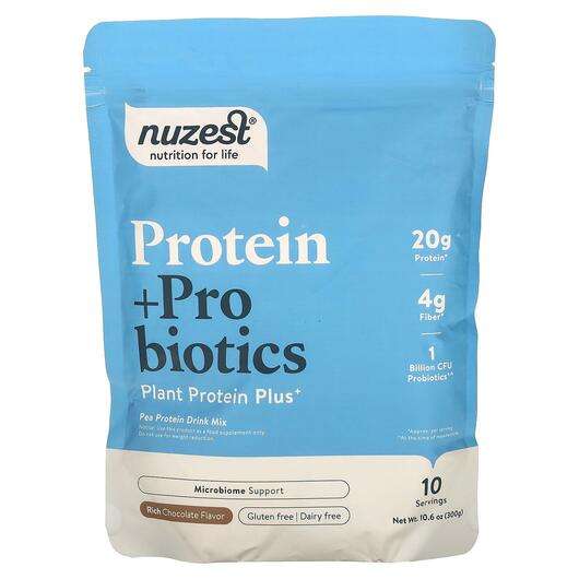 Основне фото товара Nuzest, Protein + Probiotics Rich Chocolate, Гороховий Протеїн...