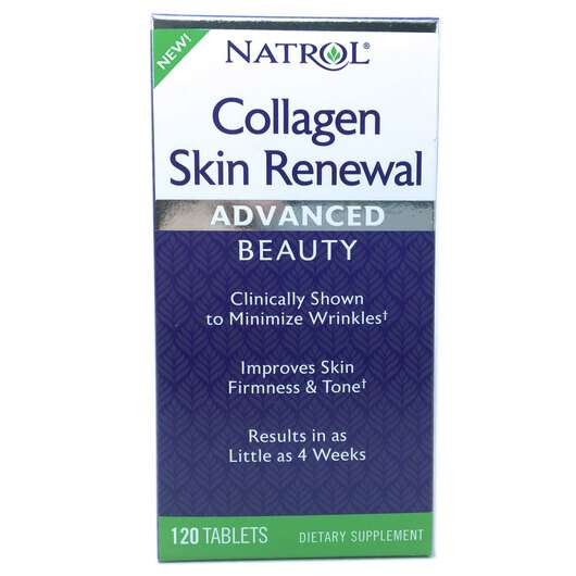 Основне фото товара Natrol, Collagen Skin Renewal, Колаген, 120 таблеток