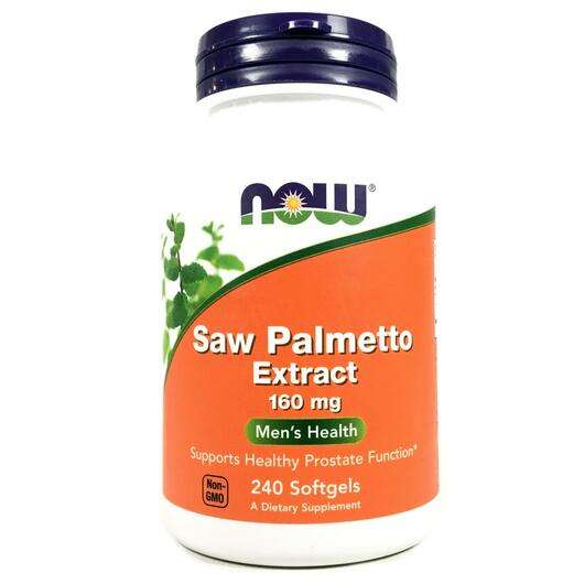 Основне фото товара Now, Saw Palmetto 160 mg, Пальметто 160 мг, 240 капсул