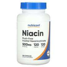 Nutricost, Niacin Flush-Free 500 mg, Ніацин, 120 капсул