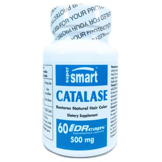 Основне фото товара Supersmart, Catalase 500 mg, Фермент Каталаза 250 мг, 60 капсул