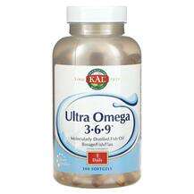 KAL, Ultra Omega 3-6-9, Жирні кислоти Омега 3 6 9, 200 капсул