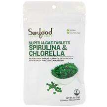 Sunfood, Суперфуд, Spirulina & Chlorella Super Algae Table...