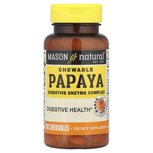 Основне фото товара Papaya Digestive Enzyme Complex Основне фото товара Mason, Papaya Digestive Enzyme Complex, Ферменти Папайї, 100 табл