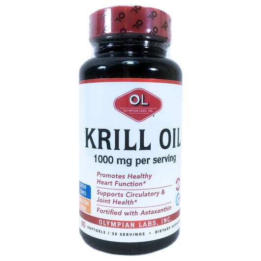 Основное фото товара Olympian Labs, Масло Криля 1000 мг, Krill Oil 1000 mg, 60 капсул