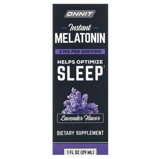 Основне фото товара Onnit, Instant Melatonin Lavender 3 mg, Мелатонін, 29 мл
