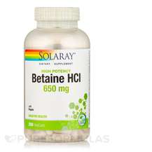 Solaray, High Potency HCL with Pepsin 650 mg, Настоянка з Бета...