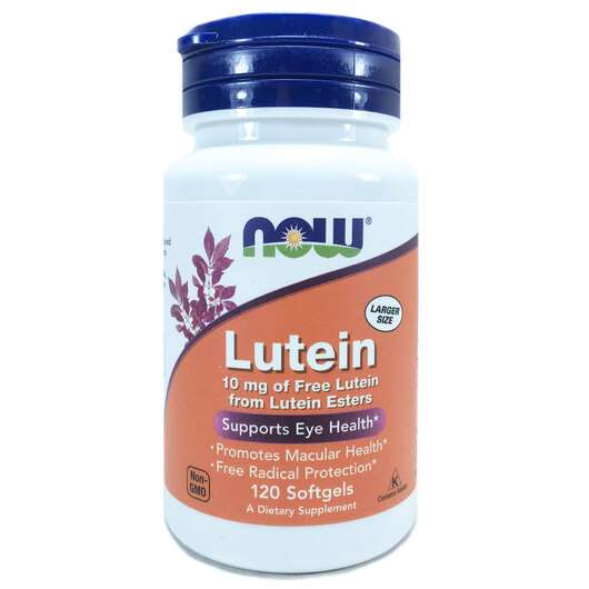 Основне фото товара Now, Lutein 10 mg, Лютеїн 10 мг, 120 капсул