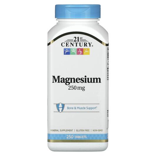 Основне фото товара Magnesium 250 mg Основне фото товара 21st Century, Magnesium 250 mg, Магній, 250 таблеток
