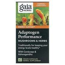 Gaia Herbs, Adaptogen Performance Mushrooms & Herbs, 60 Ve...