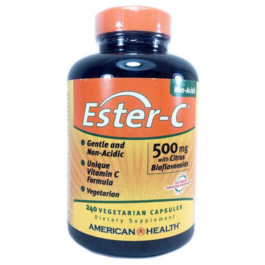 Основне фото товара American Health, Ester-C 500 mg, Естер С з Біофлавоноїдами, 24...