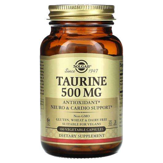 Основное фото товара Solgar, L-Таурин, Taurine 500 mg, 100 капсул