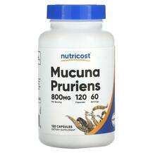 Nutricost, Mucuna Pruriens 800 mg, Мукуна Пекуча, 120 капсул