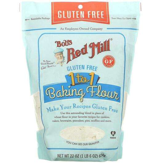 Основне фото товара Bob's Red Mill, 1 to 1 Baking Flour Gluten Free, Борошно, 624 г