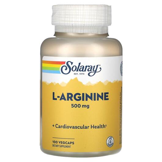 Основное фото товара L-Arginine 500 mg Основное фото товара Solaray, L-Аргинин, L-Arginine 500 mg, 100 капсул