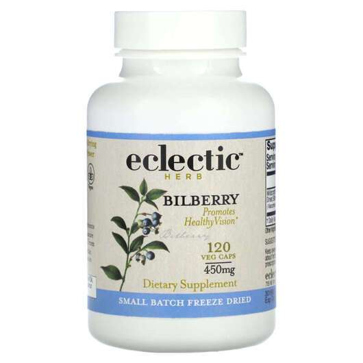 Основне фото товара Eclectic Herb, Bilberry 400 mg, Чорниця, 120 капсул