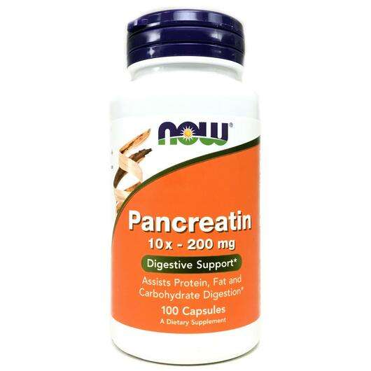 Основное фото товара Now, Панкреатин 10X - 200 мг, Pancreatin 10X - 200 mg, 100 капсул