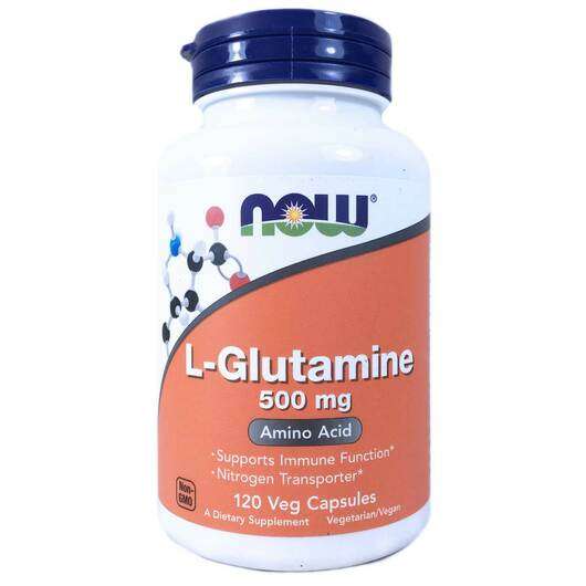 Основное фото товара Now, L-Глютамин 500 мг, L-Glutamine 500 mg, 120 капсул