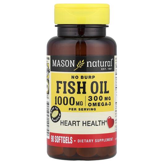 Основное фото товара Mason, Омега 3, Fish Oil 1000 mg, 90 капсул