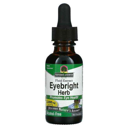 Основне фото товара Nature's Answer, Eyebright Alcohol-Free 2000 mg, Очанка, 30 мл