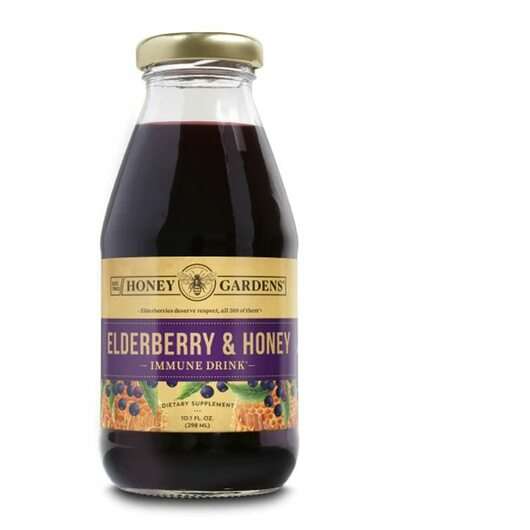 Основное фото товара Honey Gardens, Мед, Elderberry & Honey Immune Drink, 298 мл