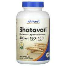 Nutricost, Шатавари, Shatavari 600 mg, 180 капсул