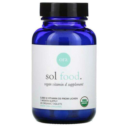 Основное фото товара Ora, Витамин D3, Sol Food Vegan Vitamin D3 Supplement 2000 IU,...