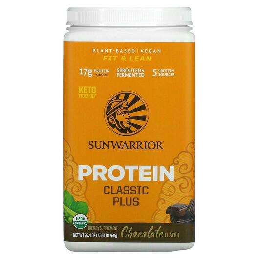 Основне фото товара Sunwarrior, Classic Plus Protein Organic Plant Based Chocolate...