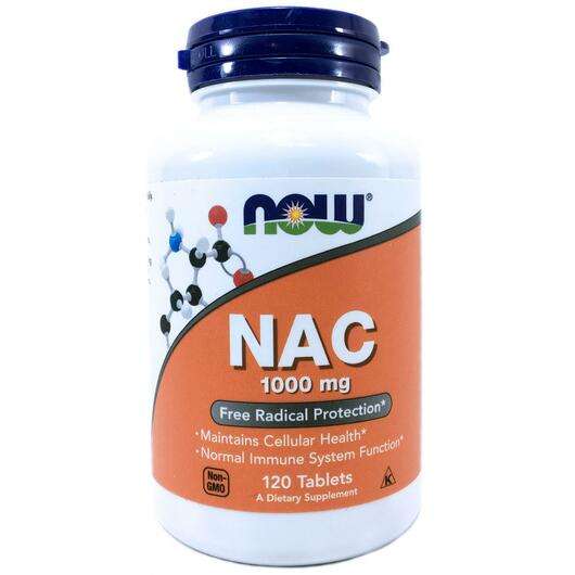 Основное фото товара Now, NAC N-ацетилцистеин 1000 мг, NAC 1000 mg, 120 таблеток