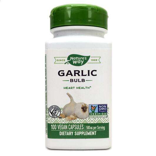 Основне фото товара Nature's Way, Garlic Bulb 580 mg, Часник 580 мг, 100 капсул