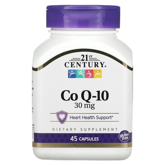 Основне фото товара 21st Century, CoQ-10 30 mg, Коензим CoQ10, 45 капсул