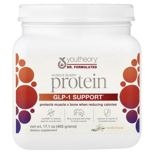 Основное фото товара Youtheory, Протеин, Muscle Guard Protein GLP-1 Support Vanilla, 4