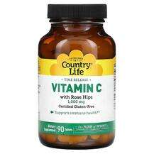 Country Life, Витамин C, Time Release Vitamin C with Rose Hips...