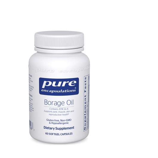 Основное фото товара Pure Encapsulations, Масло Бурачника, Borage Oil 1000 mg, 60 к...