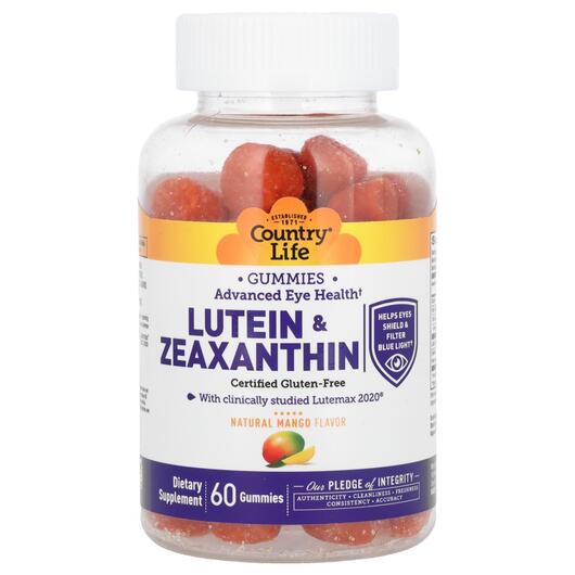 Основне фото товара Lutein & Zeaxanthin Gummies Natural Mango Основне фото товара Lutein & Zeaxanthin Gummies Natural Mango, Лютеїн, 60 таб