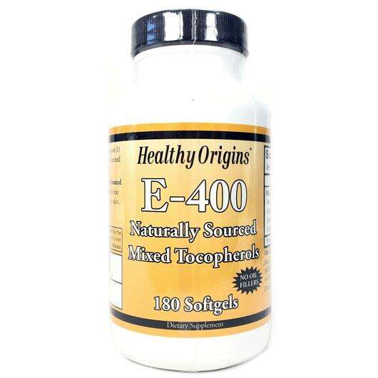 Основное фото товара Healthy Origins, Витамин E 400 МЕ, E-400, 180 капсул