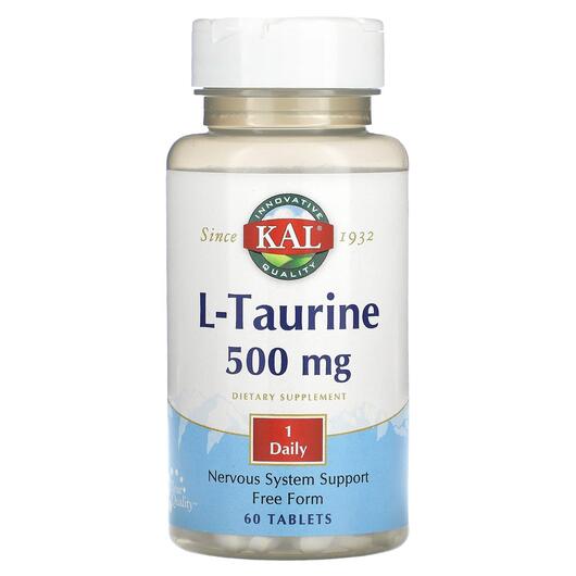 Основное фото товара KAL, L-Таурин, L-Taurine 500 mg, 60 таблеток
