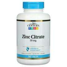 21st Century, Zinc Citrate 50 mg, Цитрат Цинку 50 мг, 360 табл...