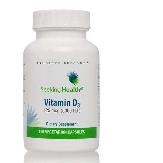 Основне фото товара Seeking Health, Vitamin D3, Вітамін D3 125 мкг 5000 МО, 100 ка...