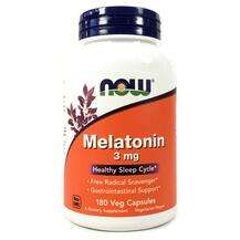 Now, Melatonin 3 mg, Мелатонін 3 мг, 180 капсул