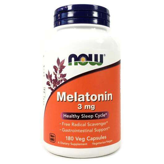 Основне фото товара Now, Melatonin 3 mg, Мелатонін 3 мг, 180 капсул