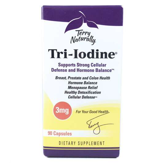 Основне фото товара Terry Naturally, Tri-Iodine 3 mg, Йод 3 мг, 90 капсул