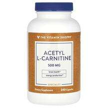 The Vitamin Shoppe, L-Карнитин, Acetyl L-Carnitine 500 mg, 240...