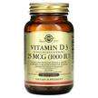 Фото товару Solgar, Vitamin D 3 Cholecalciferol 25 mcg 1000 IU, Вітамін D,...