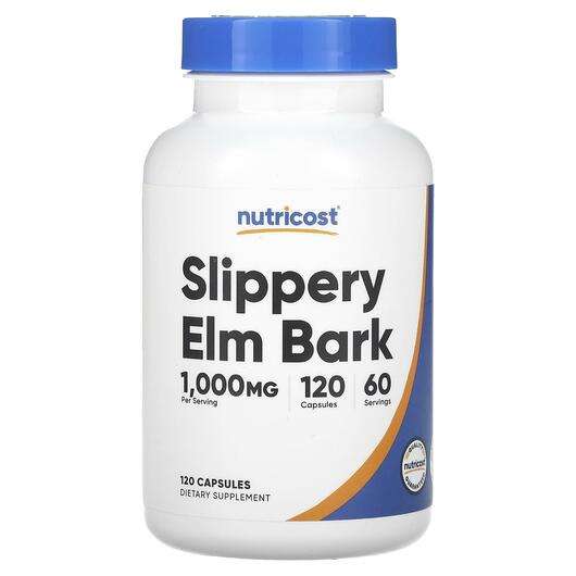 Основне фото товара Nutricost, Slippery Elm Bark 1000 mg, Слизький в'яз, 120 капсул