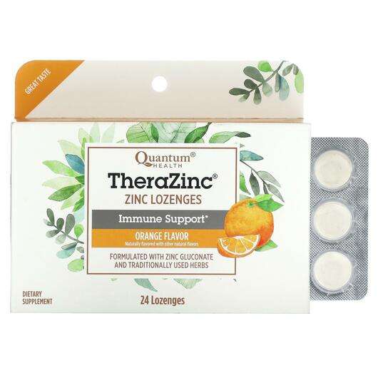Основное фото товара Quantum Health, Цинк, TheraZinc Zinc Lozenges Orange, 24 таблеток