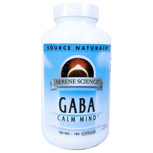 Основне фото товара Source Naturals, GABA Calm Mind, ГАМК 750 мг, 180 капсул