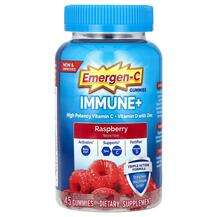Immune+ Vitamin C + Vitamin D with Zinc Gummies Raspberry, Під...