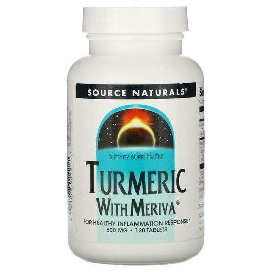 Основне фото товара Source Naturals, Turmeric with Meriva 500 mg 120, Куркума з Me...